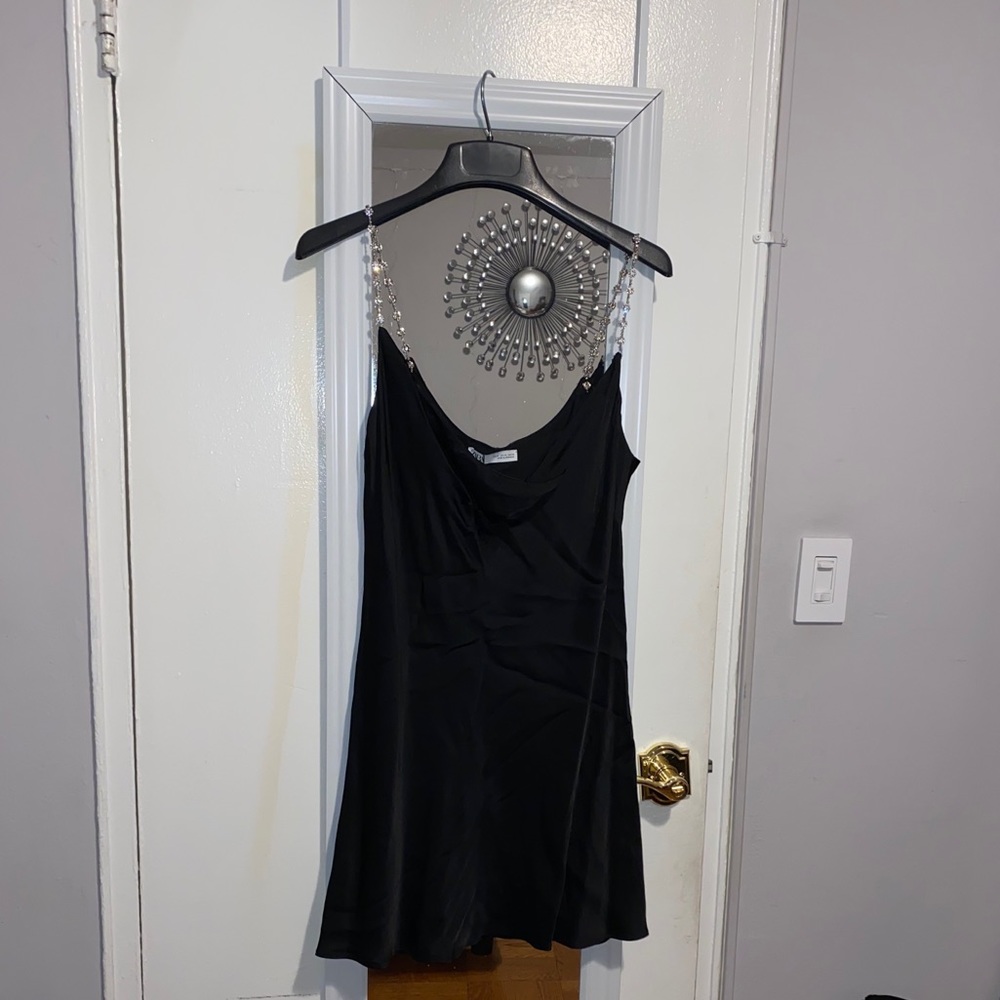 Zara Satin black mini dress